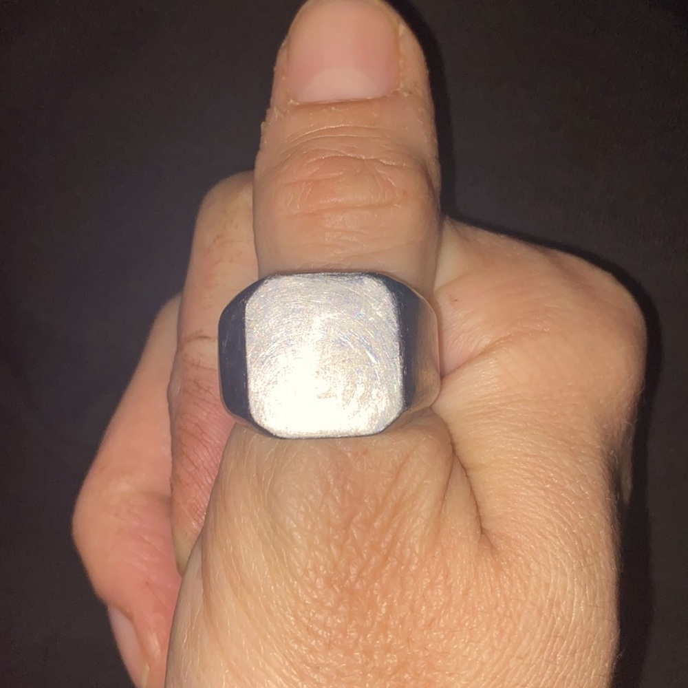 Square mens metal ring